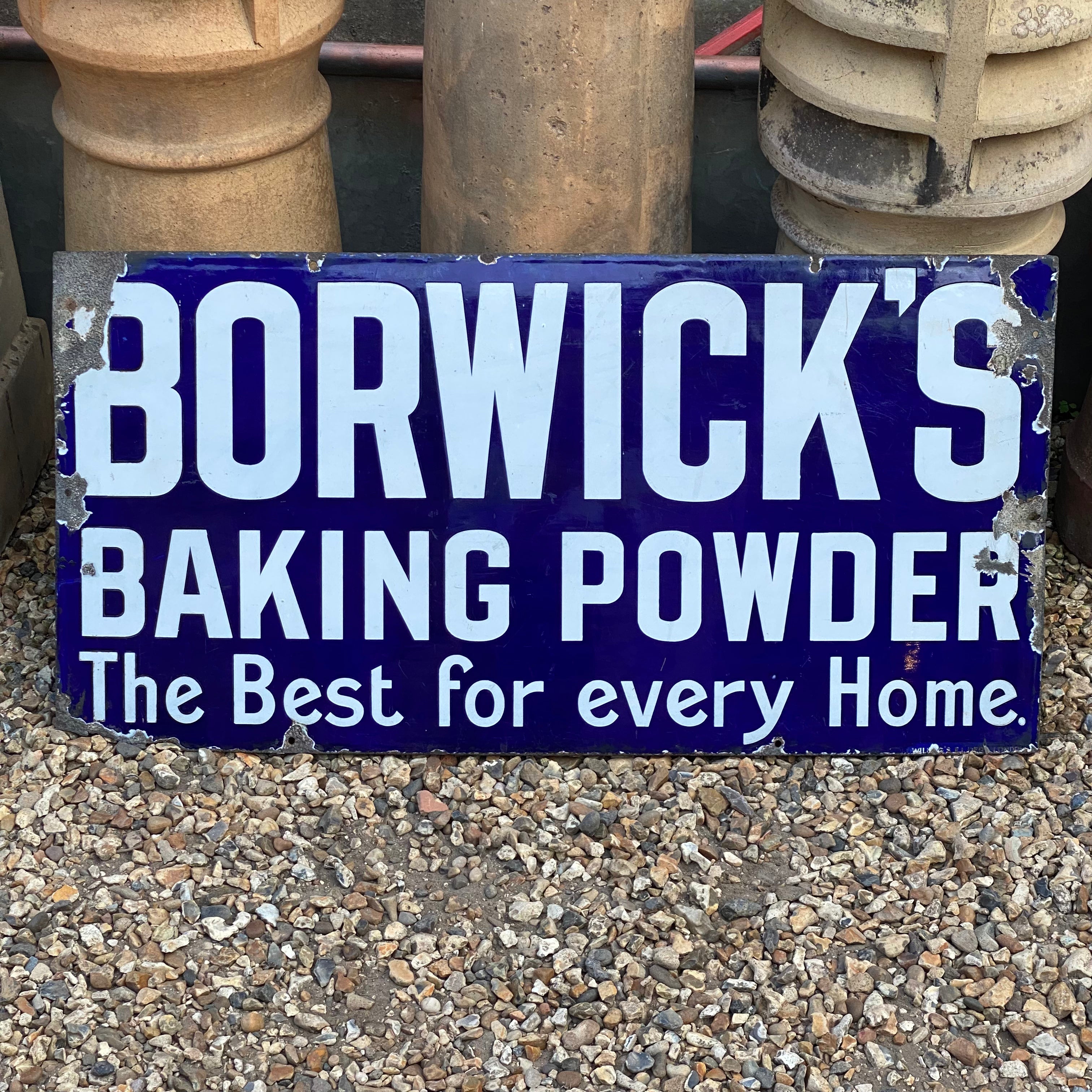 Borwick's Baking Powder Enamel Sign