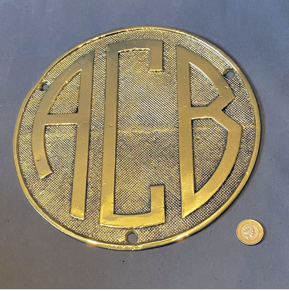 Brass "ACB" Makers Nameplate — Brass, 1920's