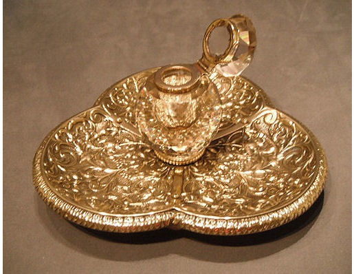Brass and Glass Inkstand — view 2
