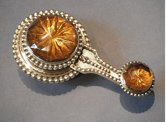 Brass and Glass Interior Bell Pull — Brass, late 19th century