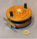 Brass & Mahogany Norwich Fishing Reel — Brass, 1920's