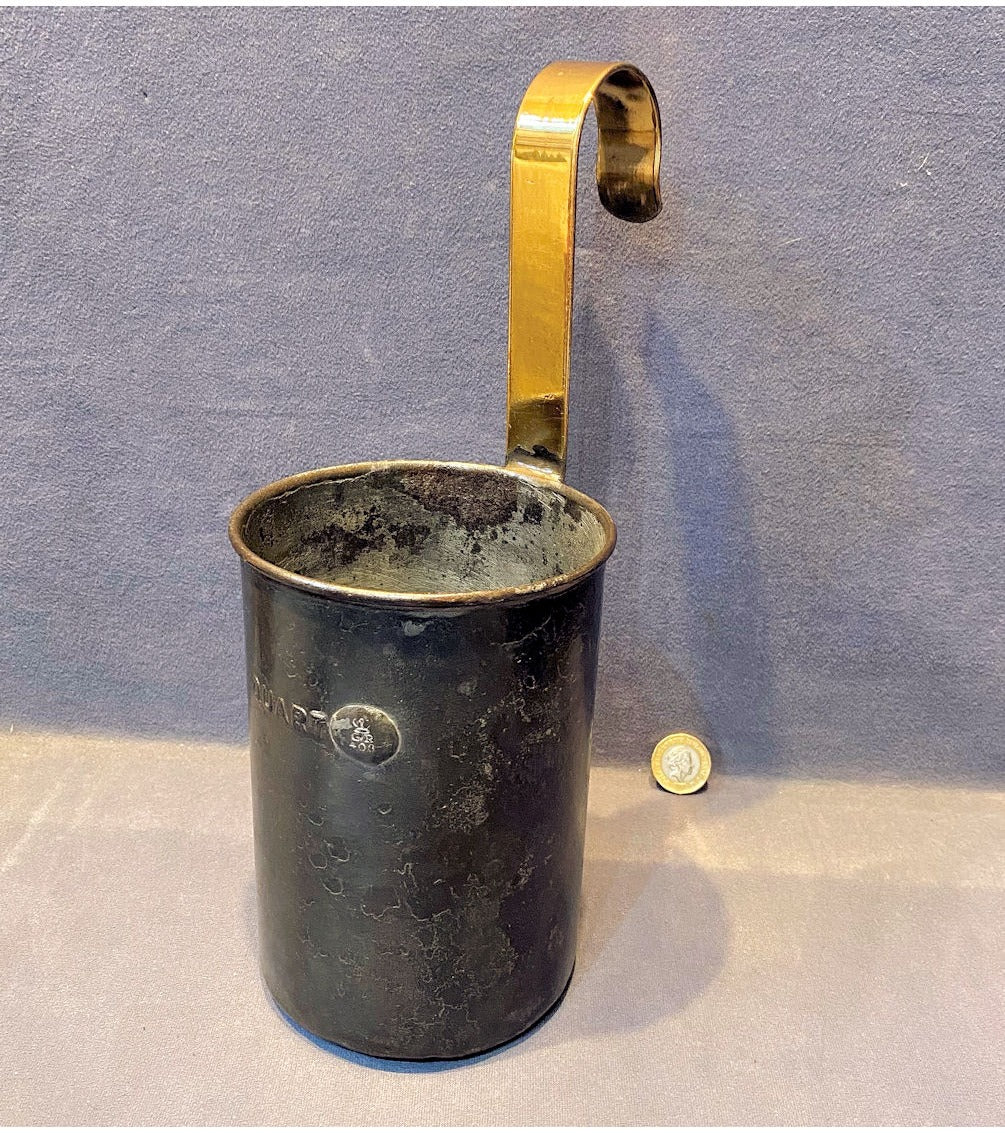 Brass & Steel Quart Dairy Measure — view 2