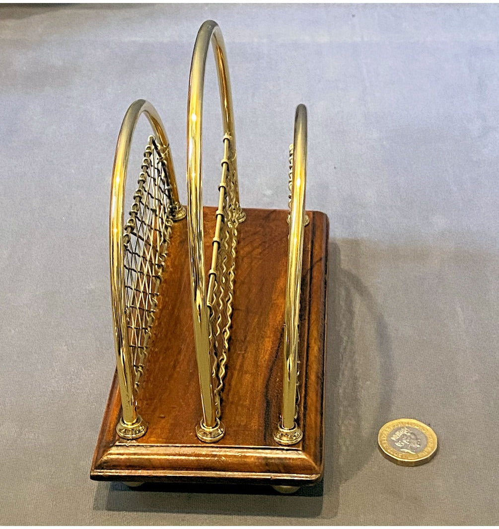 Brass and Walnut Letter Rack — view 2