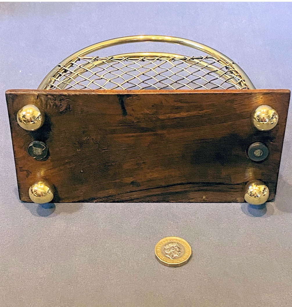 Brass and Walnut Letter Rack — view 4