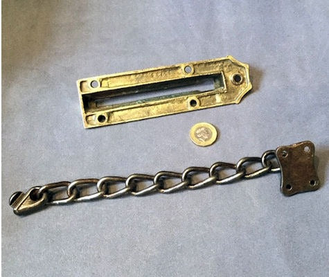 Brass and Wrought Iron Door Security Chain — view 3