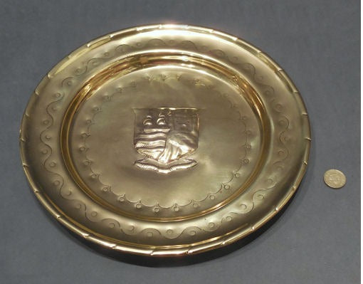 Brass Armorial Salver — Brass, 1920's