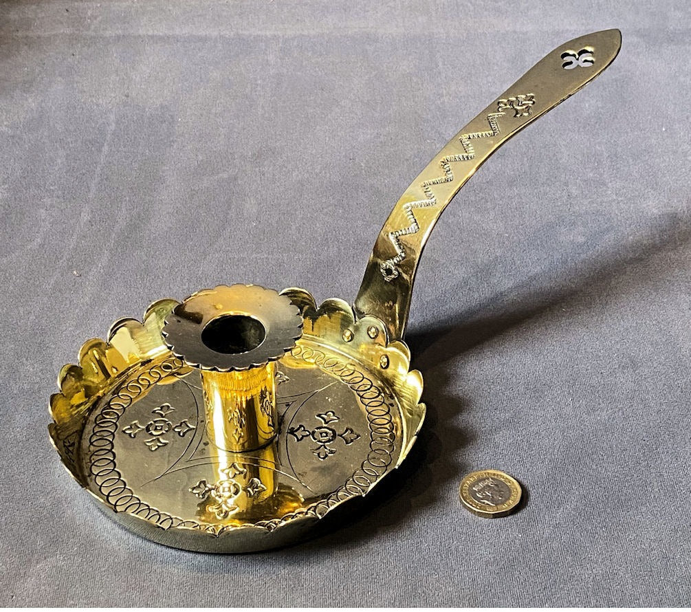 Brass Candle Holder — Brass, late 19th century