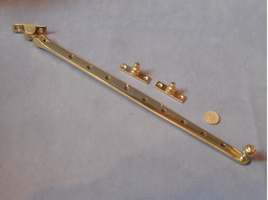 Brass Casement Window Stay — Brass, late 19th century