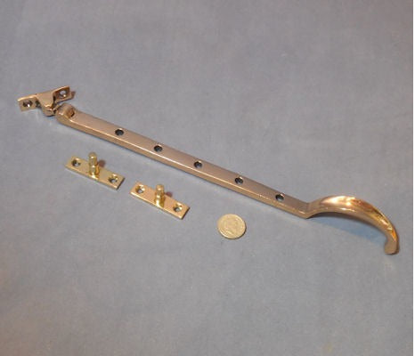 Brass Casement Window Stay — Brass, 1920's