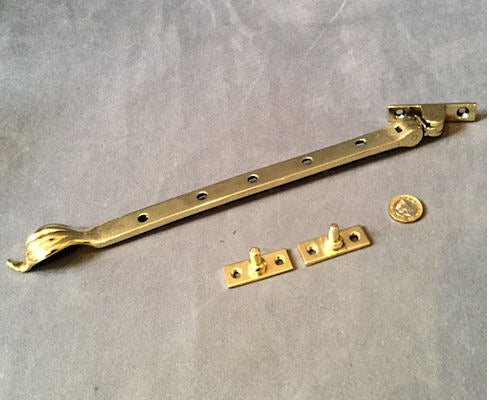 Brass Casement Window Stay — Brass, circa 1900