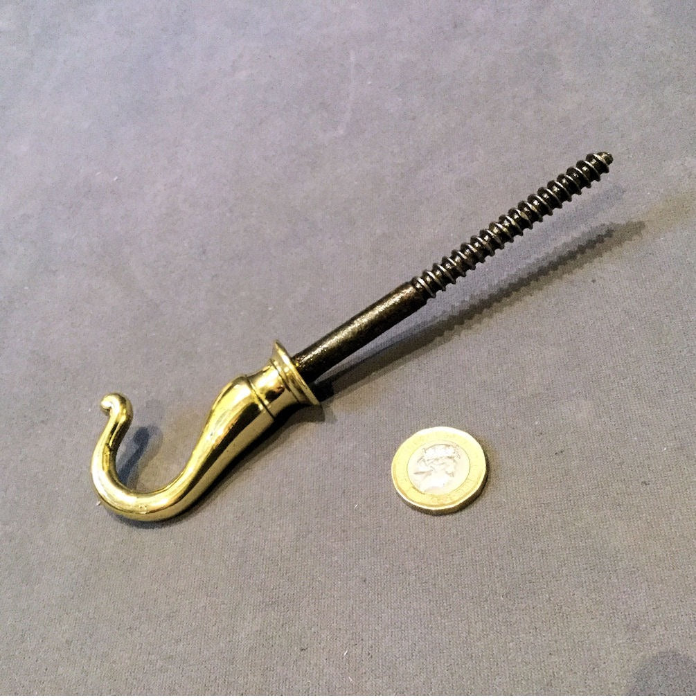 Brass Chandelier Hook — Brass, late 19th century