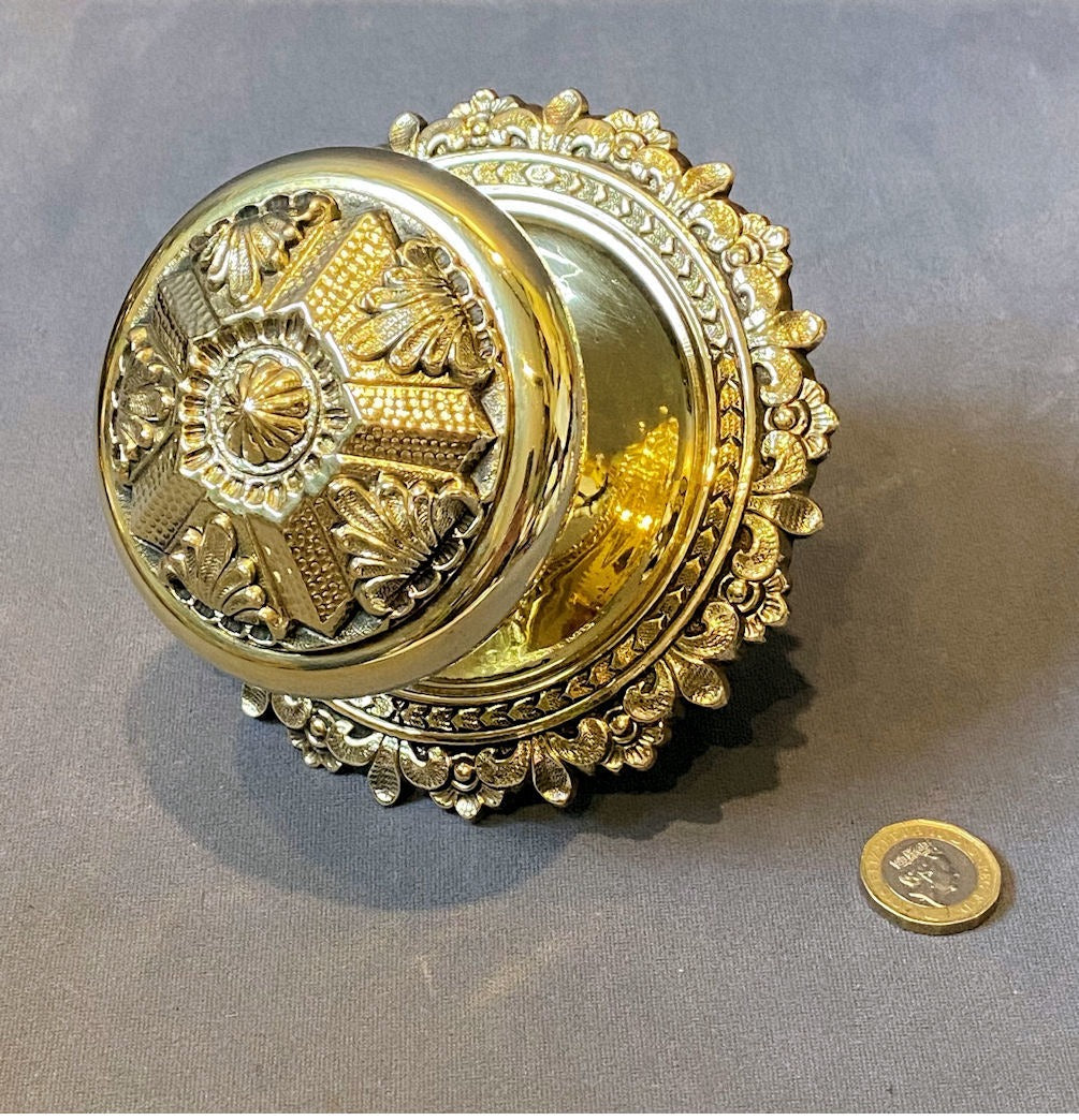 Brass Door Pull Knob — Brass, 1920's