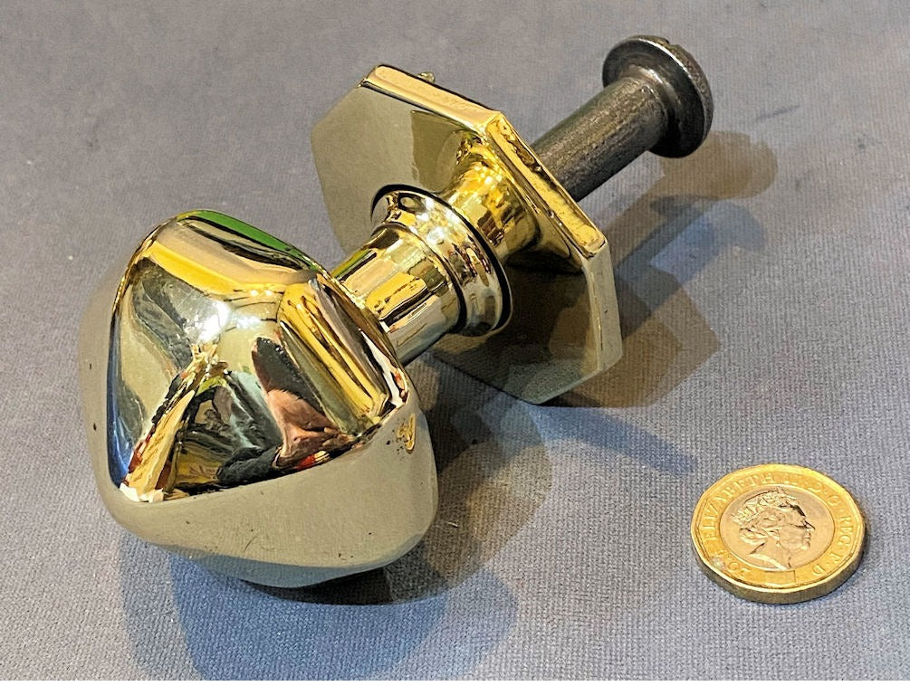 Brass Door Pull Knob — Brass, late 19th century