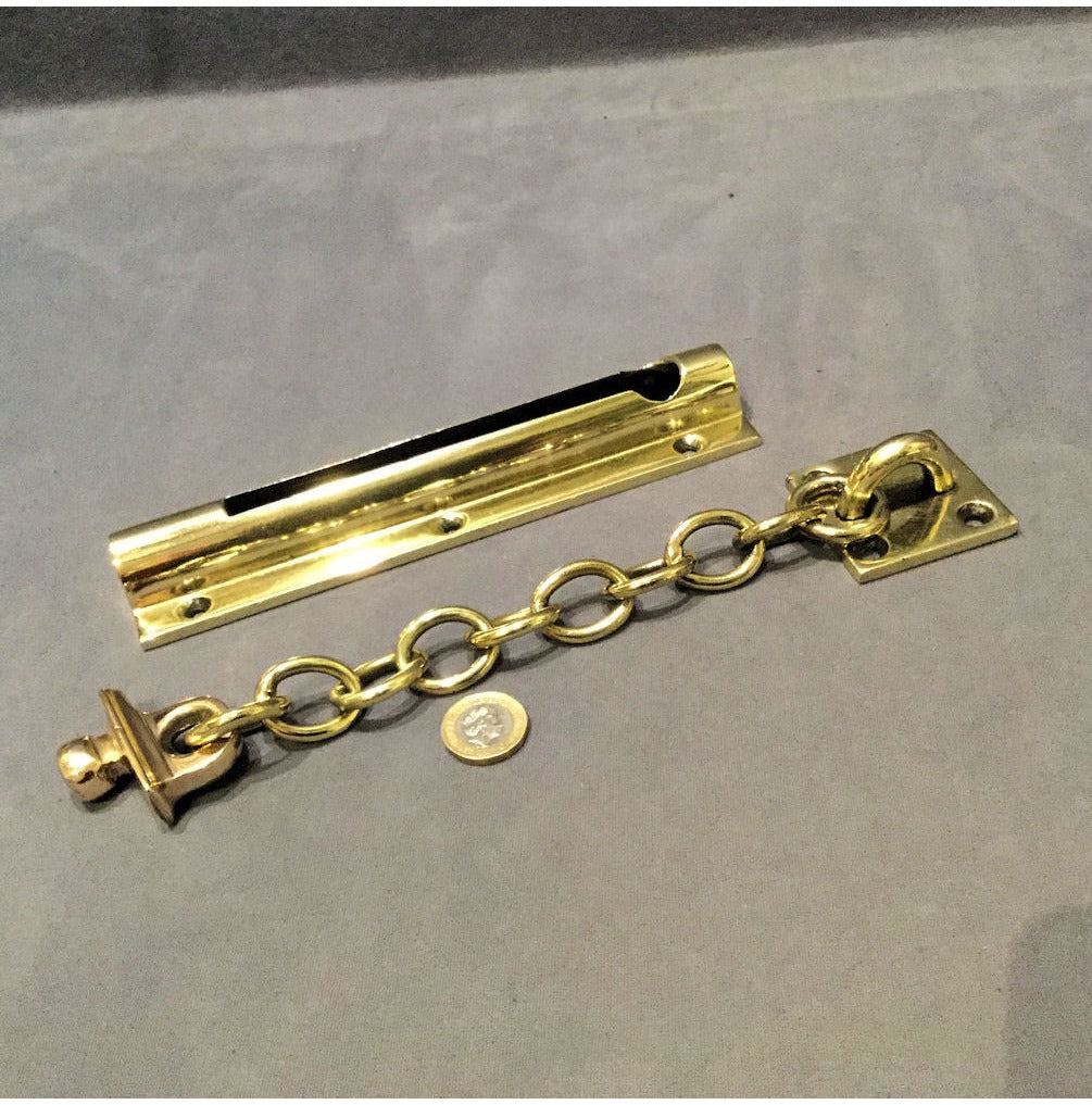 Brass Door Security Chain — view 2