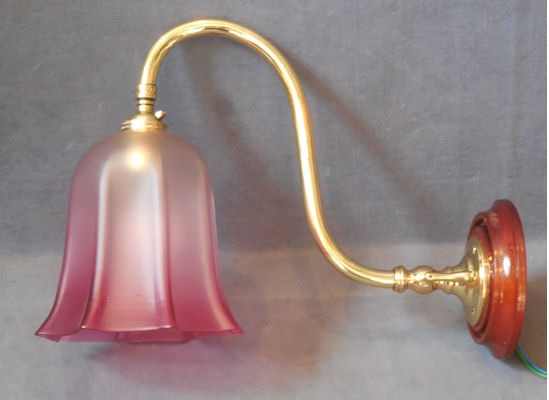 Brass Electric Wall Light — Brass, late 19th century