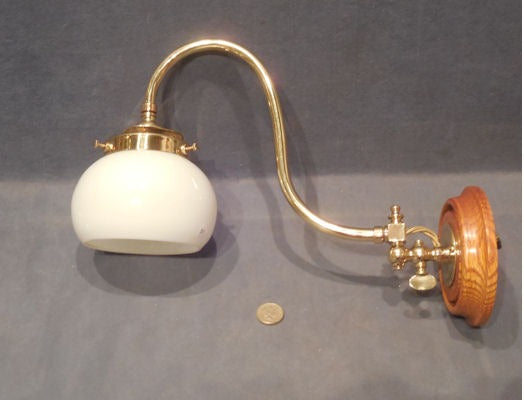 Brass Electric Wall Light — Brass, late 19th century