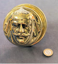 Brass Facial Door Pull Knob — Brass, circa 1900