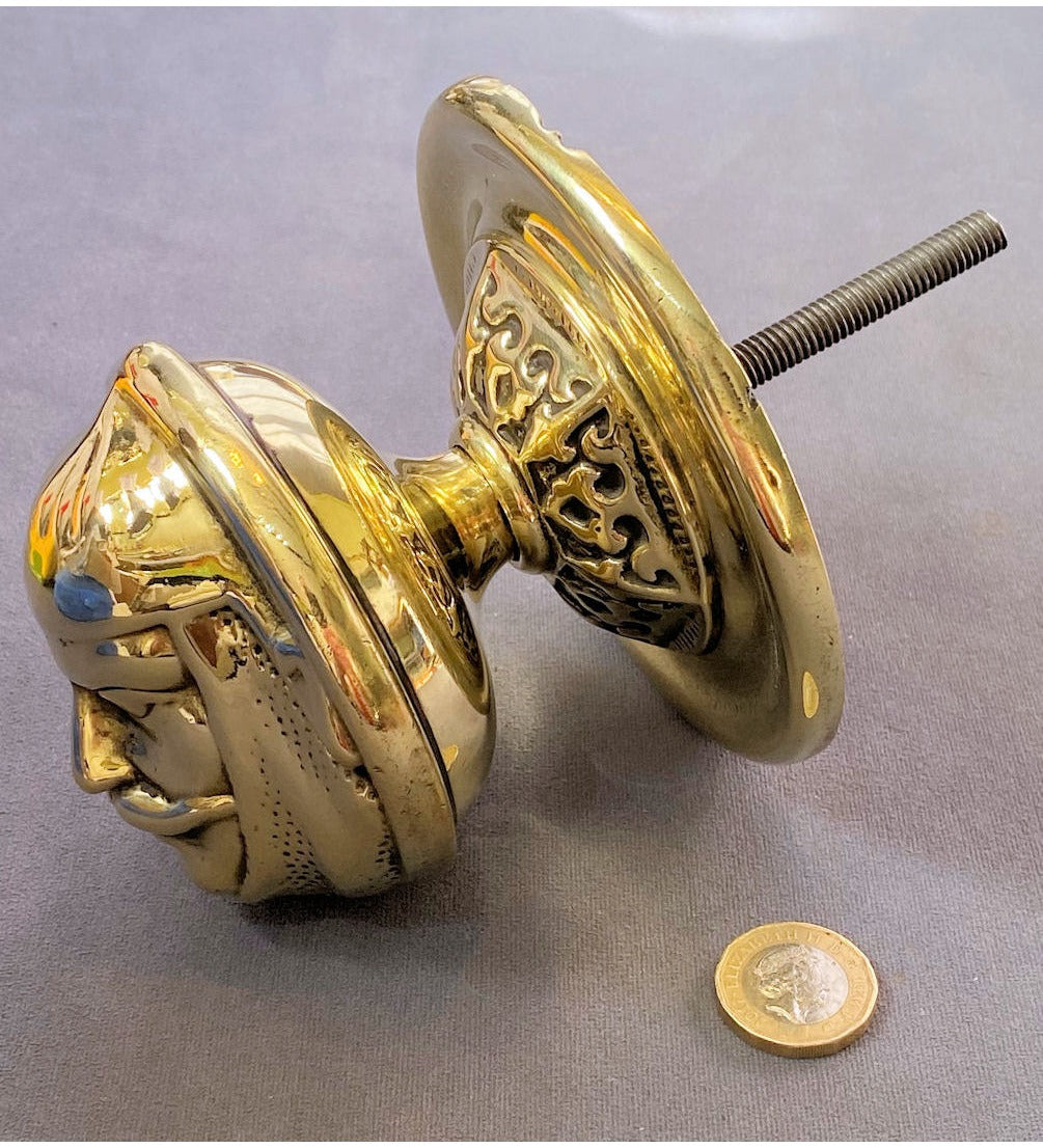 Brass Facial Door Pull Knob — view 2