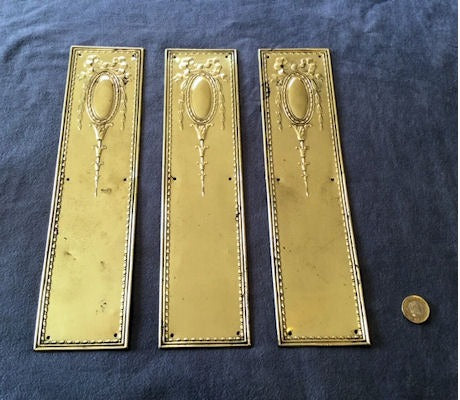 Brass Fingerplate, 3 available — Brass, 1920's