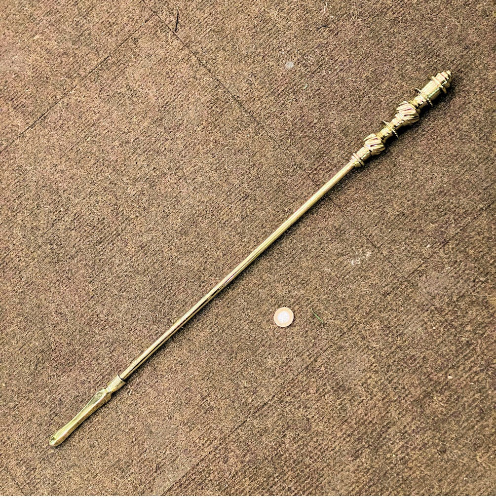 Brass Fireside Poker — Brass, late 19th century