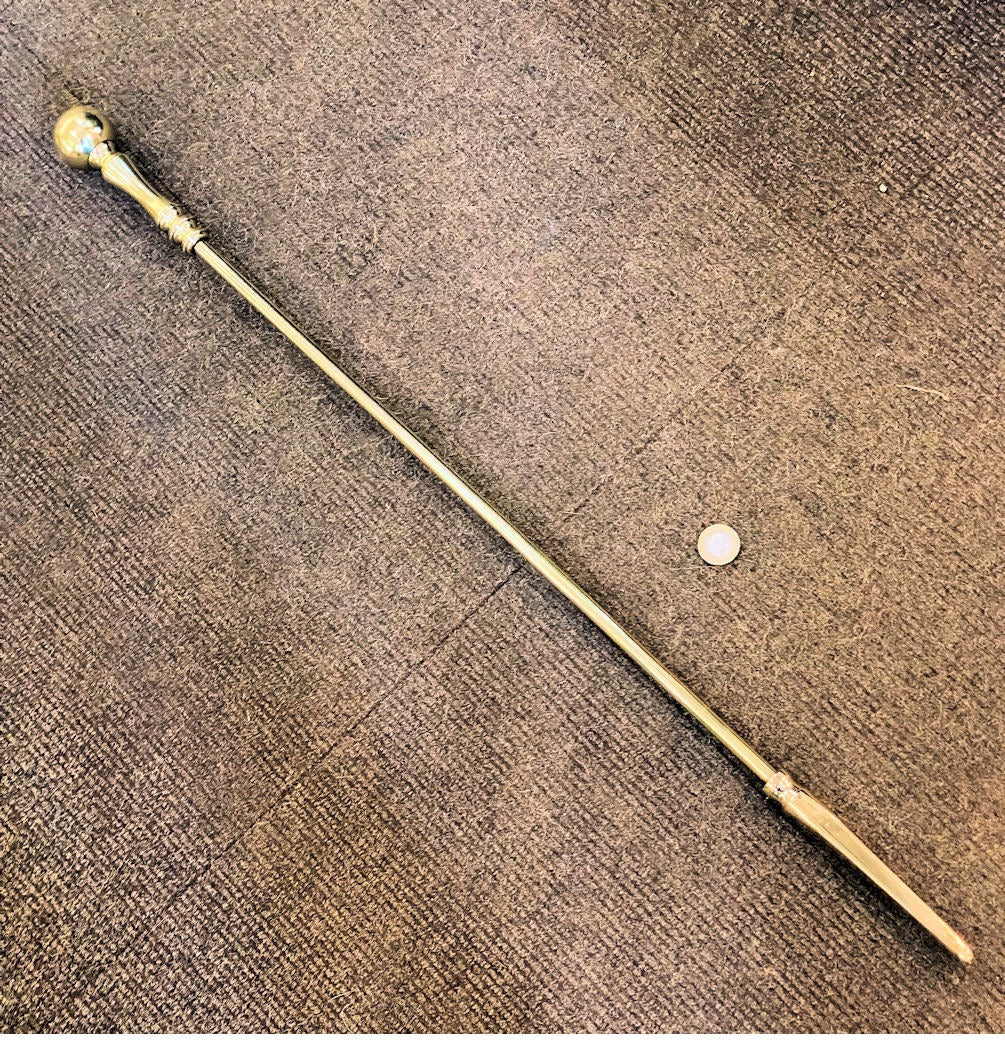 Brass Fireside Poker — Brass, circa 1900