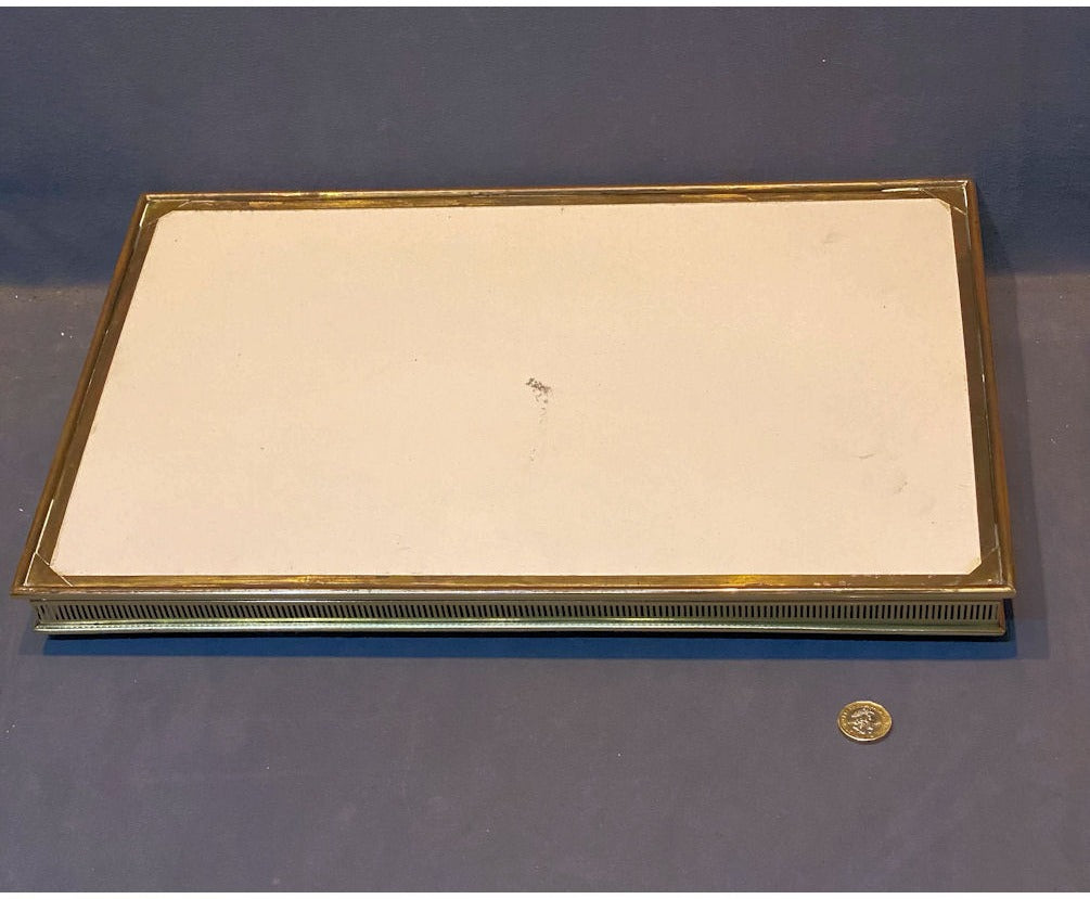 Brass Galleried Ceramic Tray — view 3