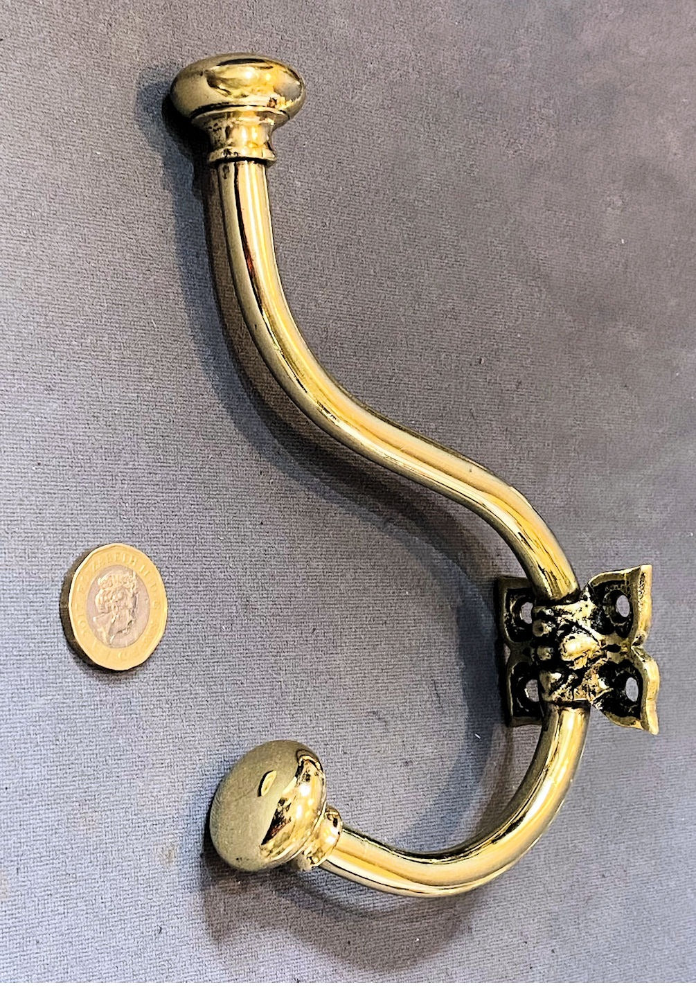 Brass Hat & Coat Hook — Brass, late 19th century