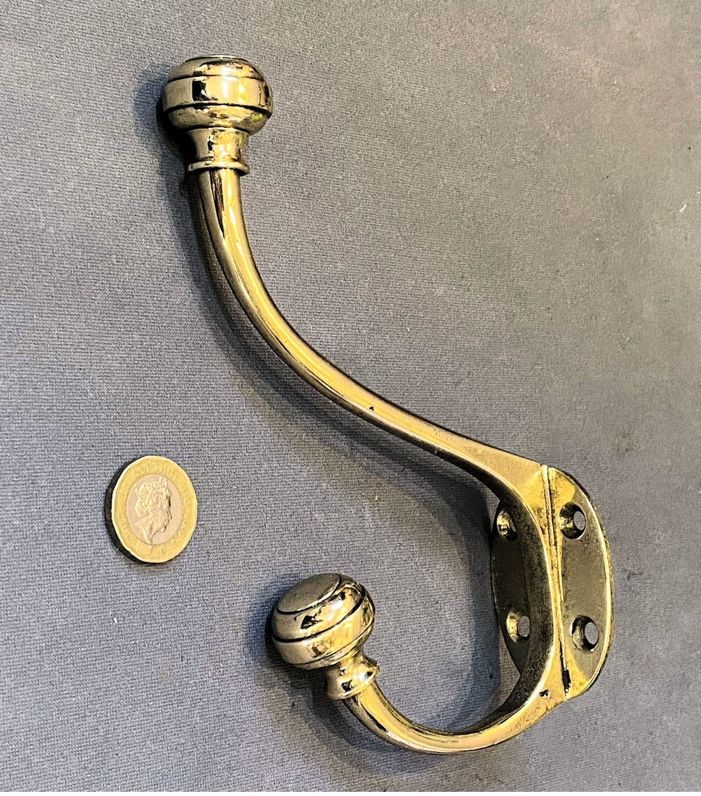 Brass Hat & Coat Hook — Brass, late 19th century