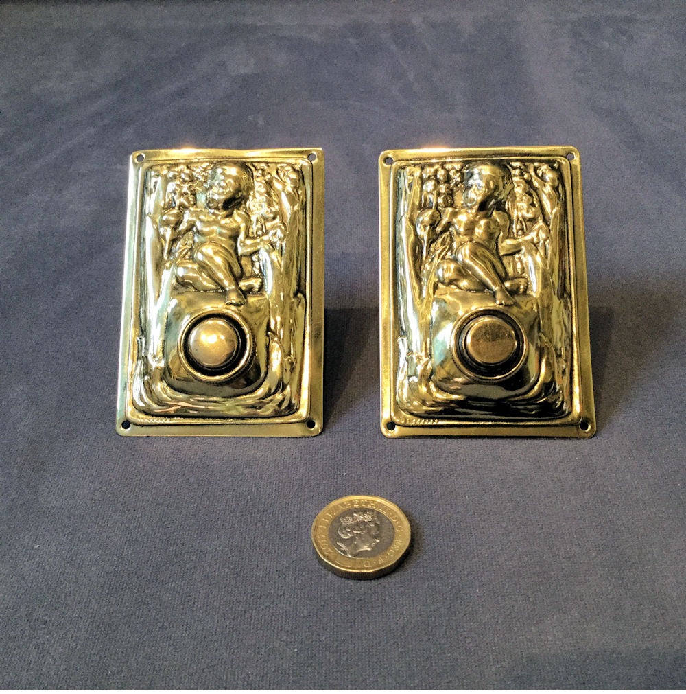 Brass Interior Electric Bell Push, 2 available — Brass, 1920's