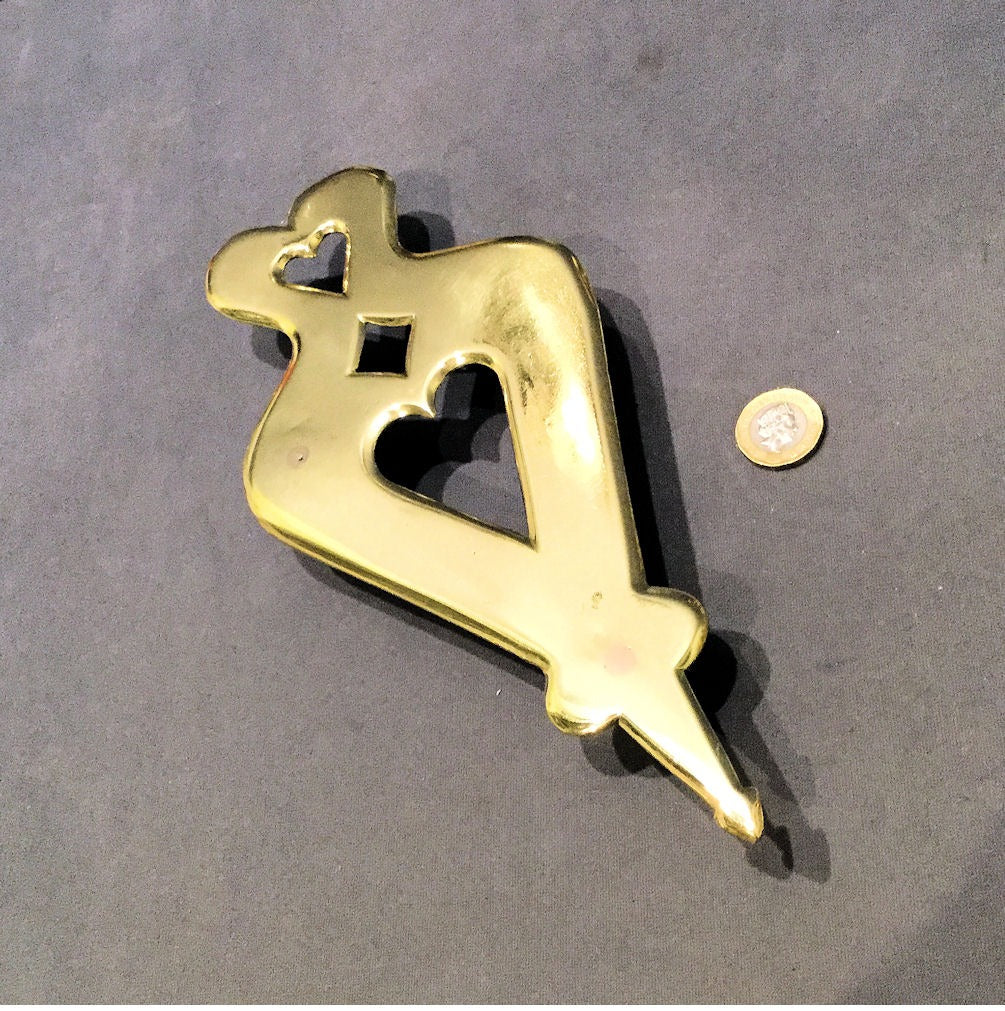 Brass Iron Stand with Hearts — Brass, late 19th century