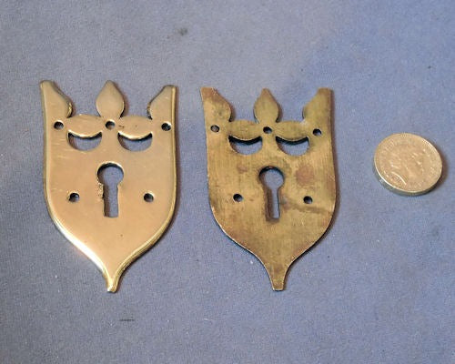 Brass Keyhole Surround, 2 available — Brass, 1920's