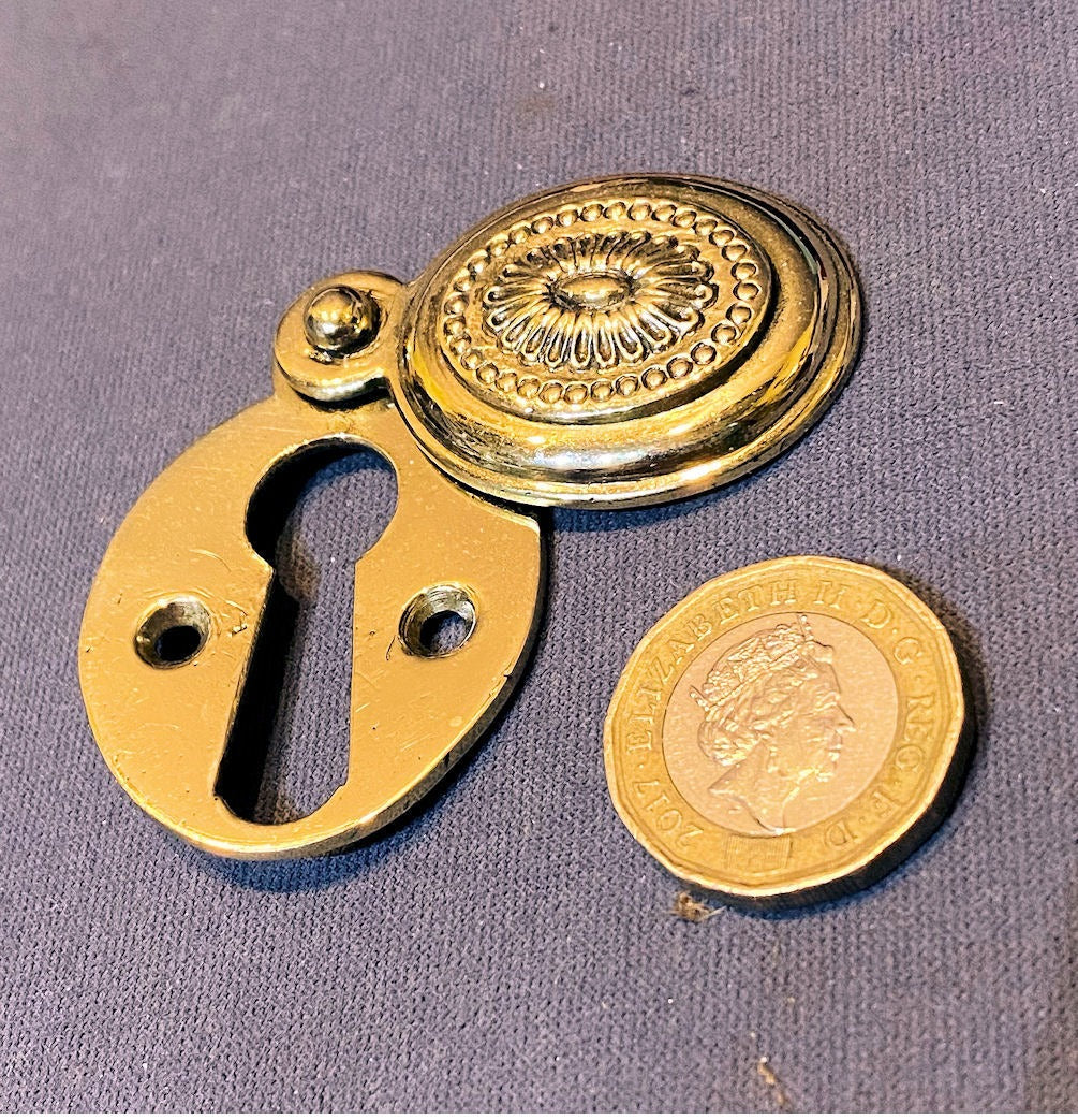 Brass Keyhole Surround with Cover — Brass, circa 1900