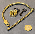 Brass Kit Bag Hasp & Padlock — Brass, circa 1900