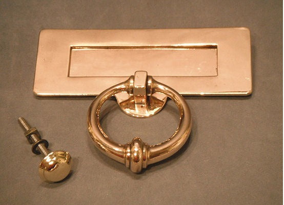 Brass Letter Flap and Door Knocker — Brass, 1920's