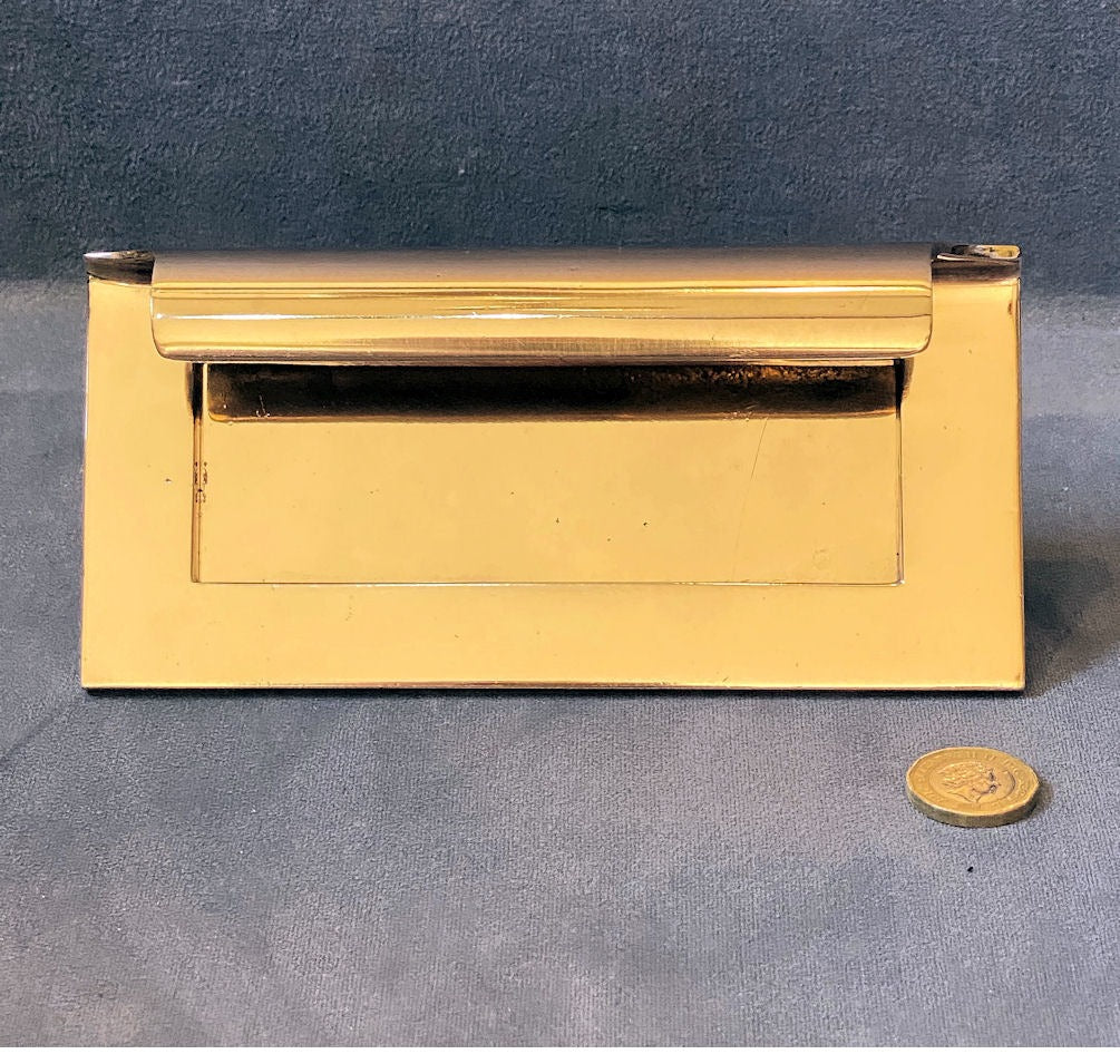 Brass Letter Flap with Door Pull — Brass, 1940's