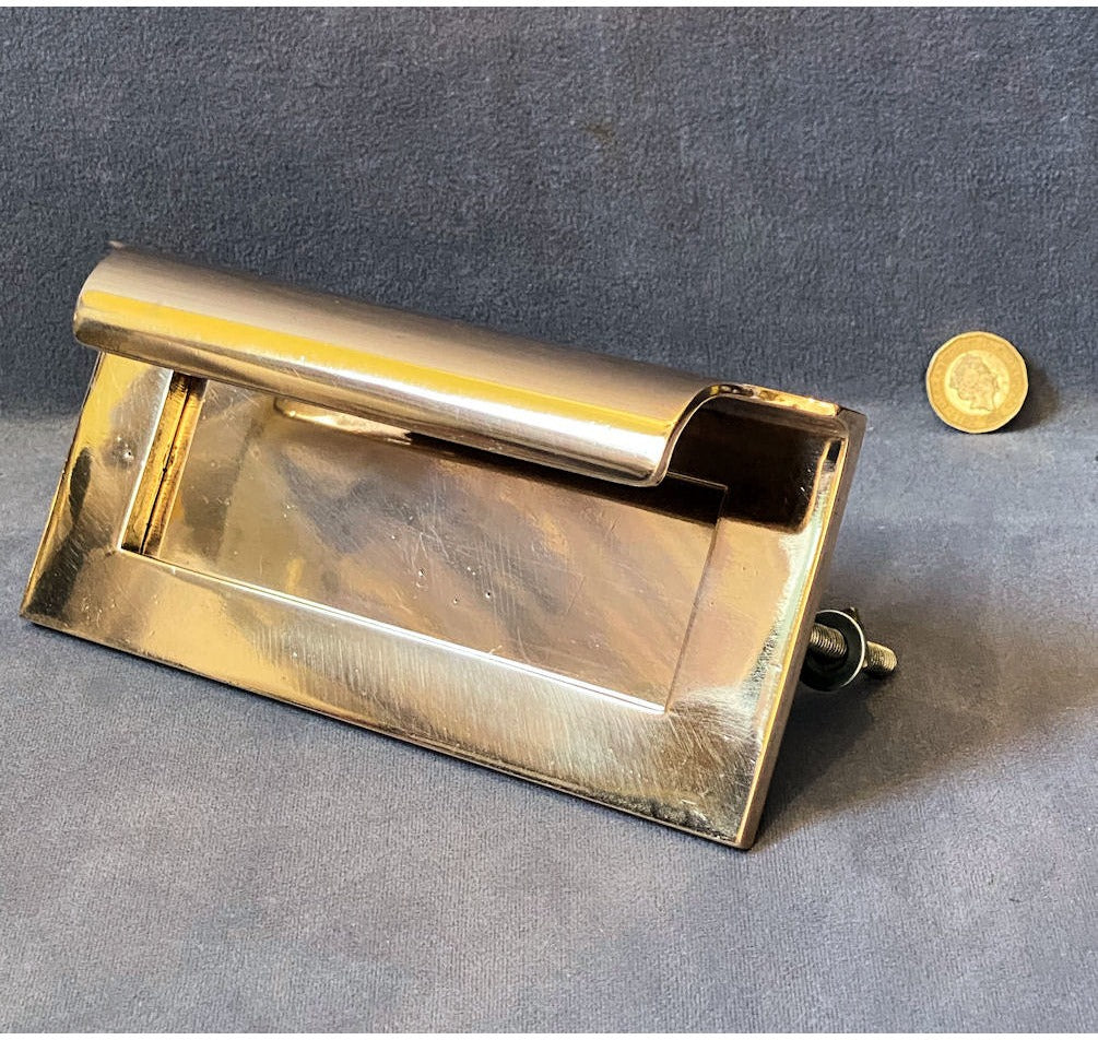 Brass Letter Flap with Door Pull — view 3