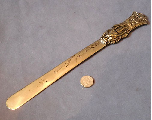 Brass Letter Opener — Brass, 1920's