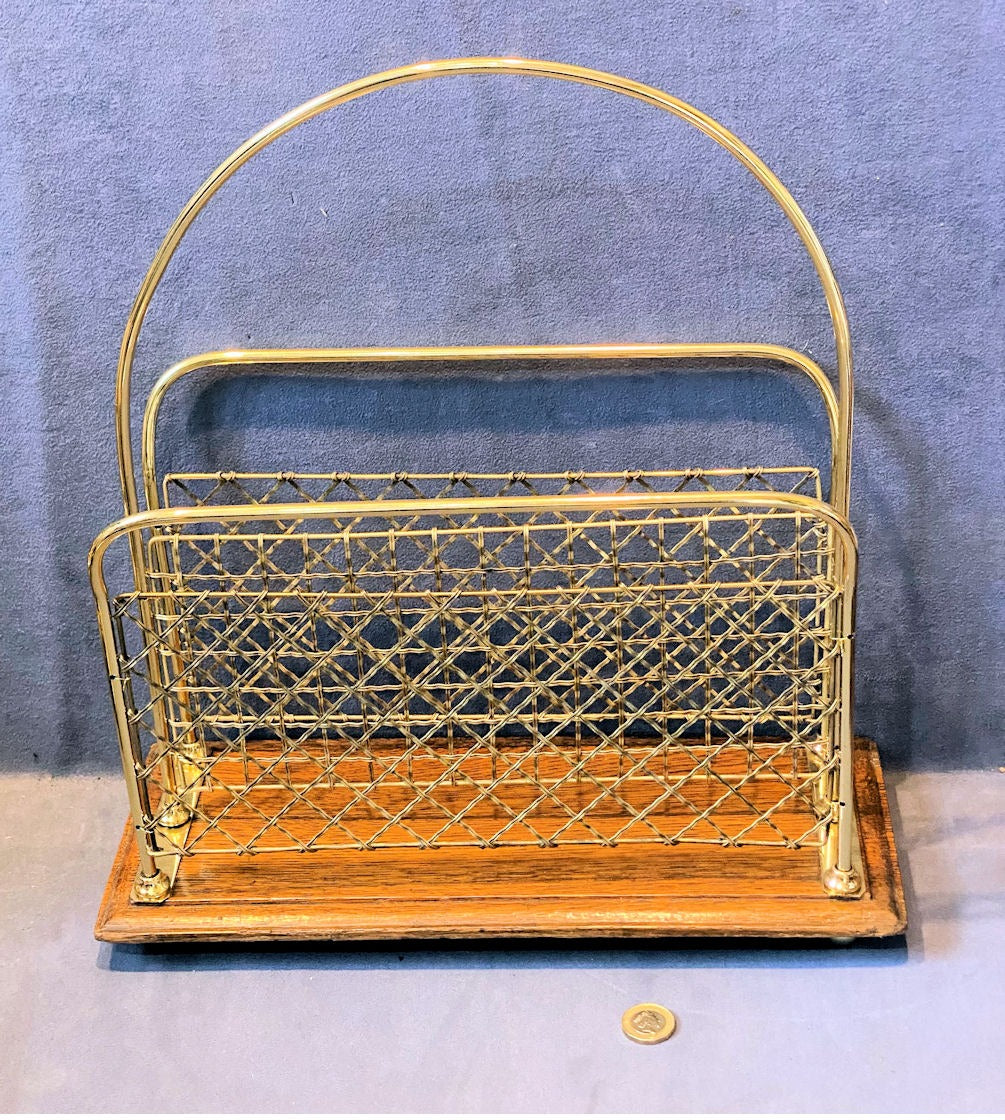 Brass Magazine Rack — Brass, late 19th century