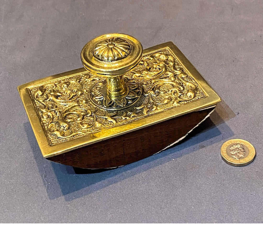 Brass Mounted Ink Blotter — Brass, late 19th century