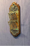 Brass on Oak Wall Mounted Letter Rack — Brass, late 19th century