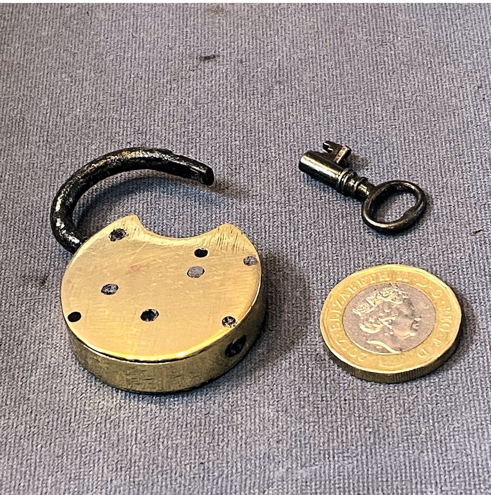 Brass Padlock & Key — view 2