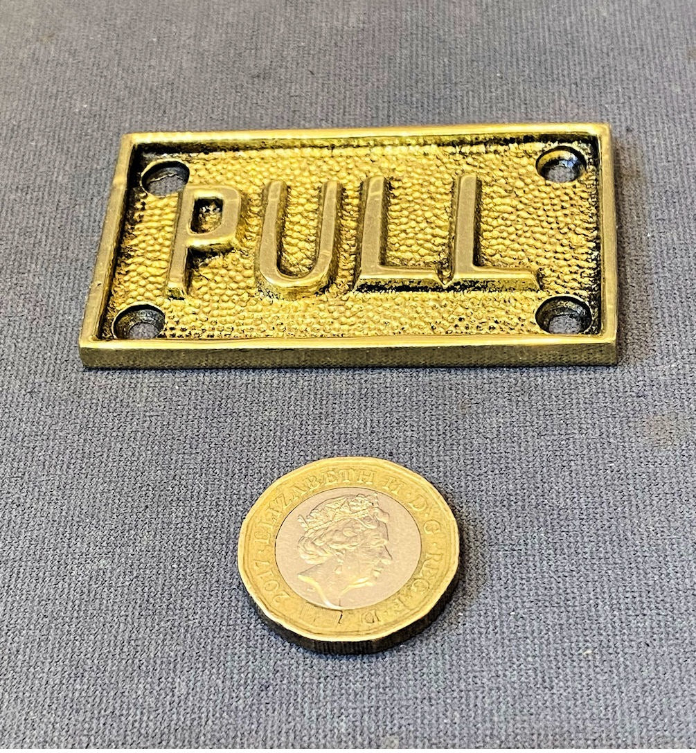 Brass Pull Plate — Brass, late 19th century