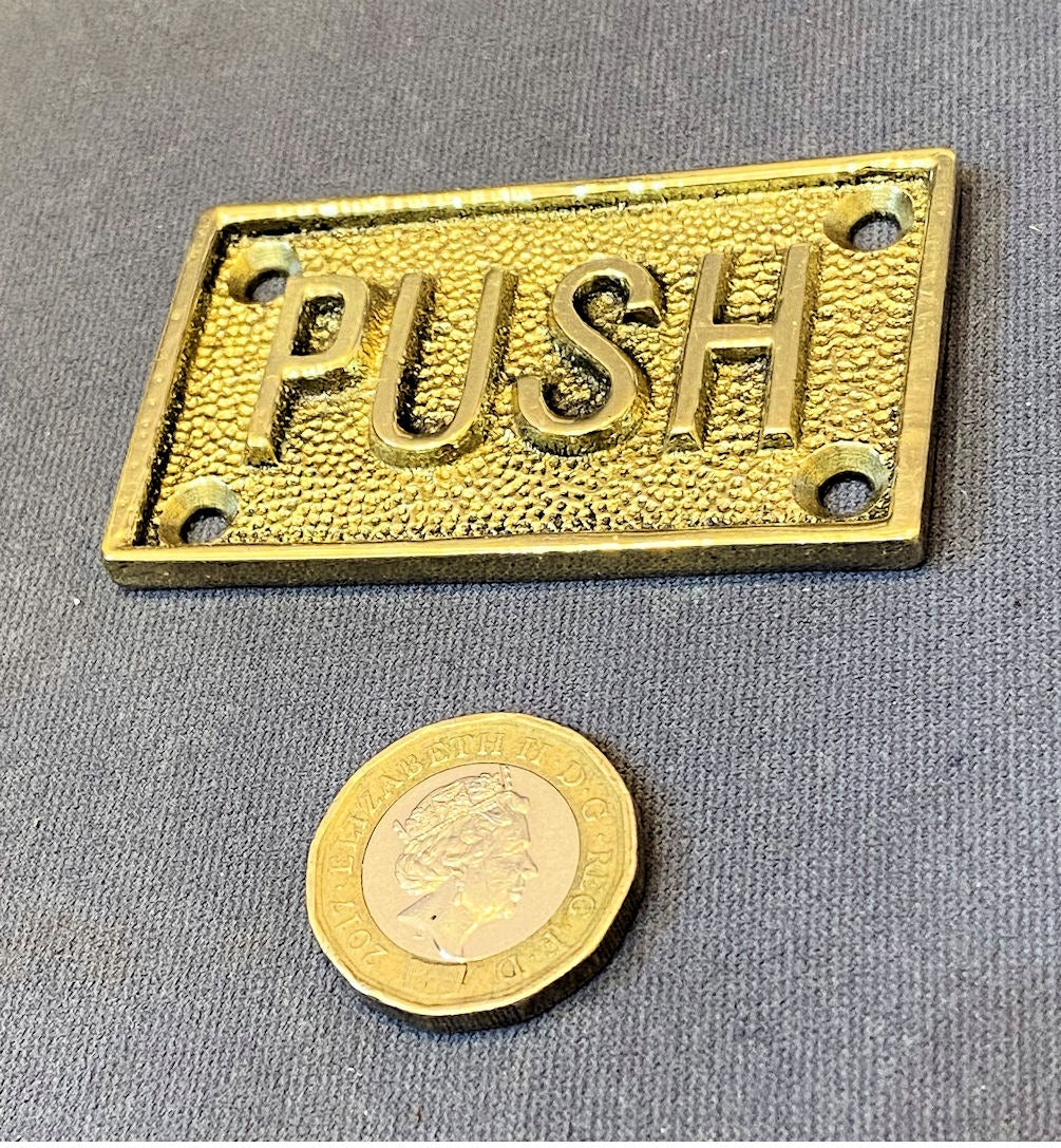 Brass Push Plate — Brass, circa 1900