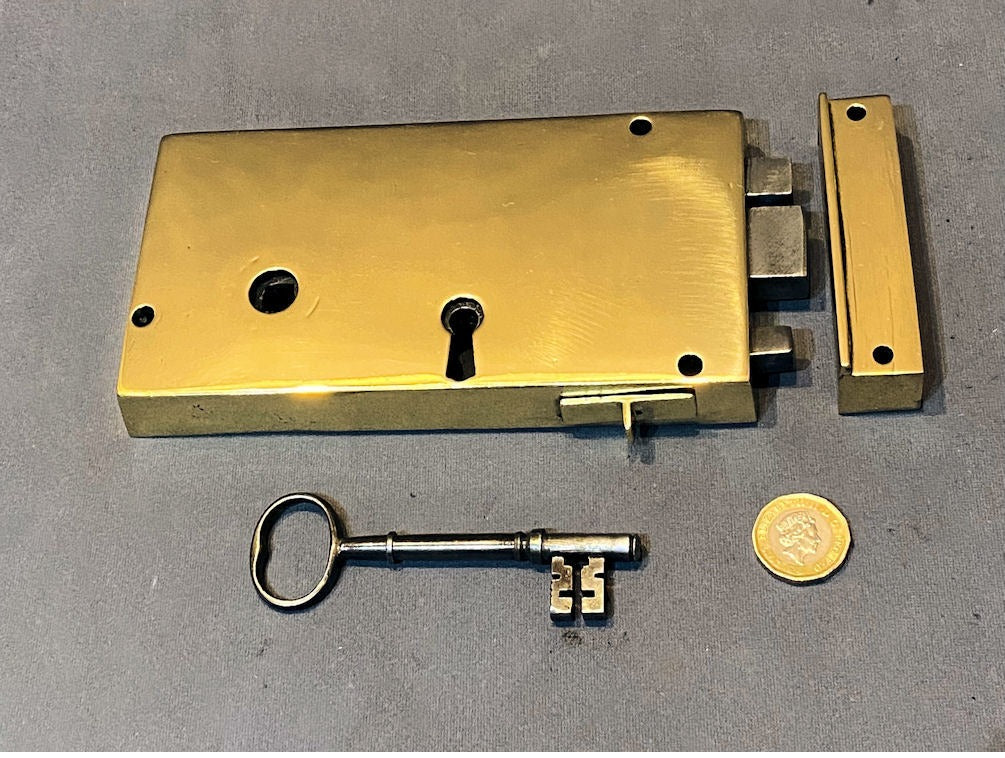 Brass Rim Lock — Brass, early 19th century