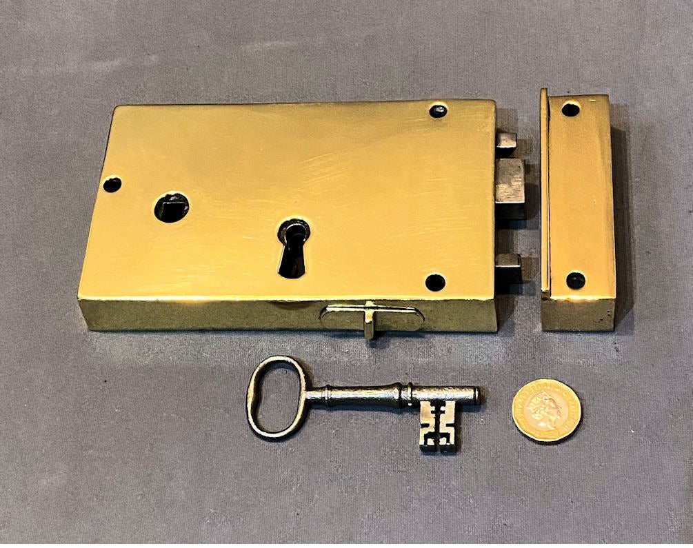 Brass Rim Lock — Brass, early 19th century
