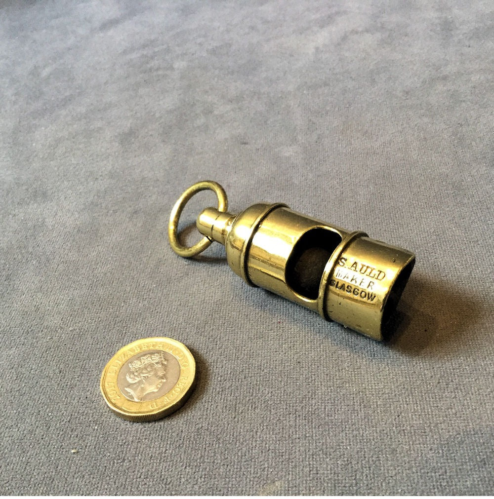 Brass Scottish Whistle — Brass, late 19th century