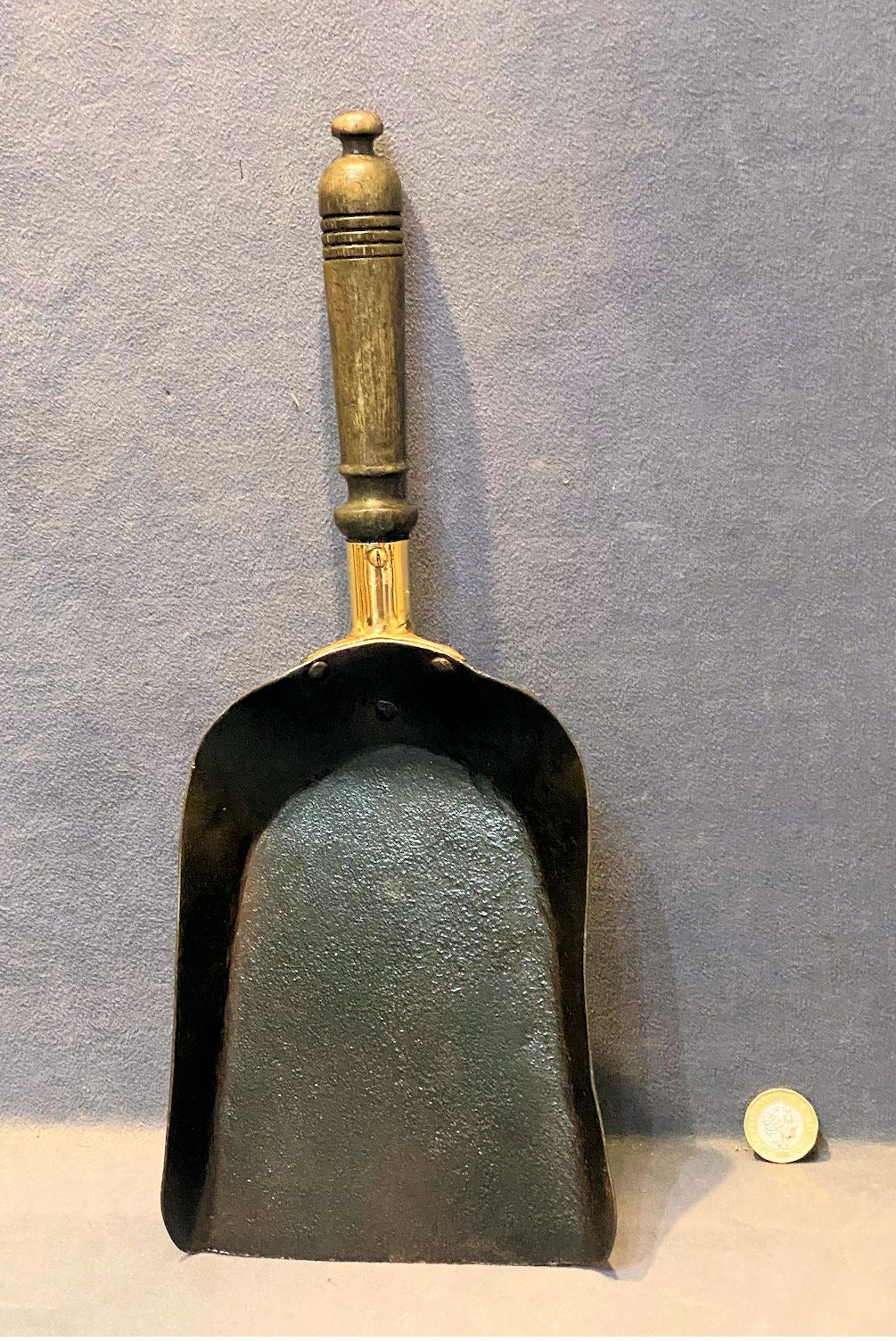 Brass Steel Coal Box Shovel — Brass, late 19th century