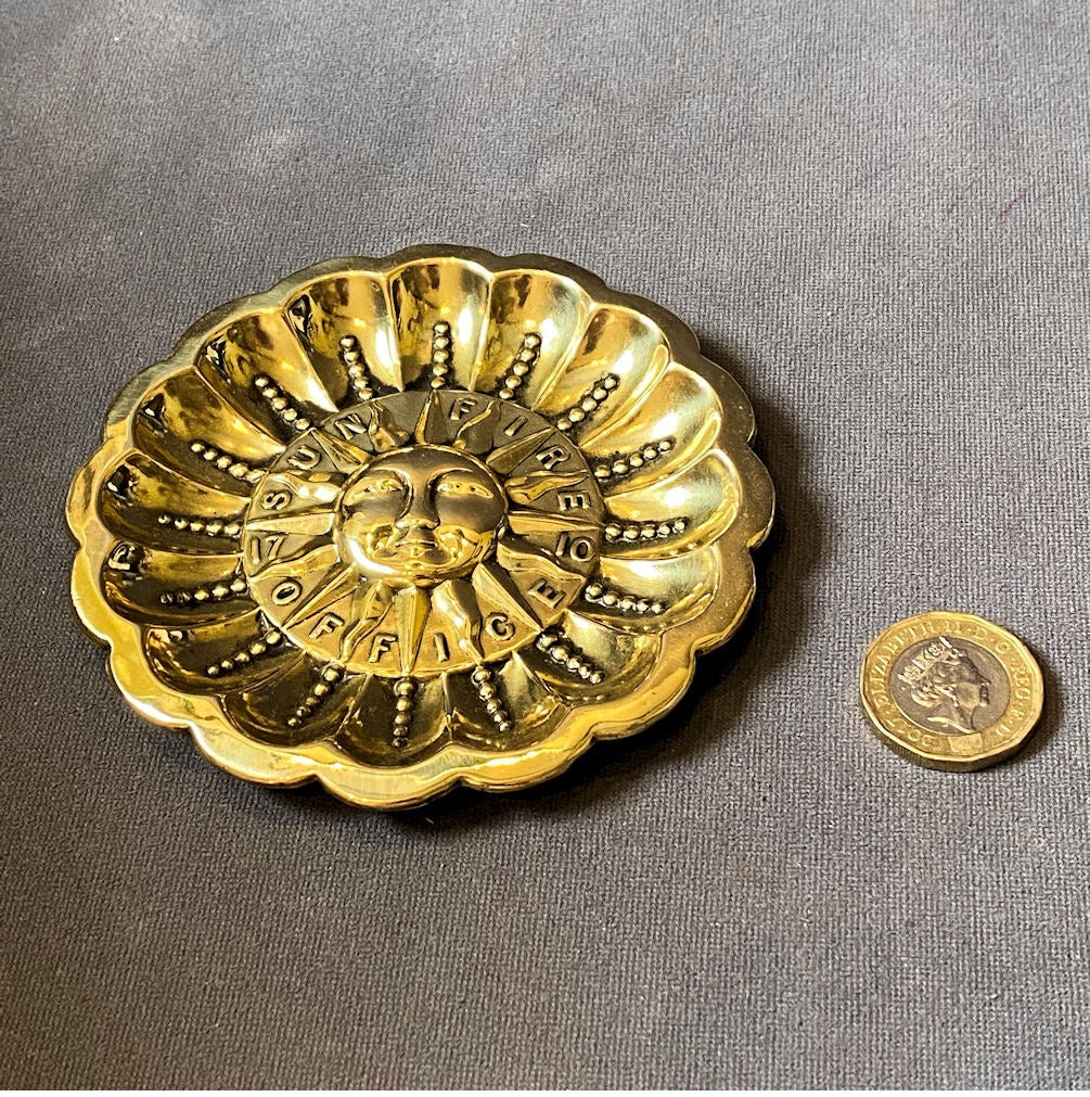 Brass Sun Fire Office Pin Tray — Brass, circa 1900