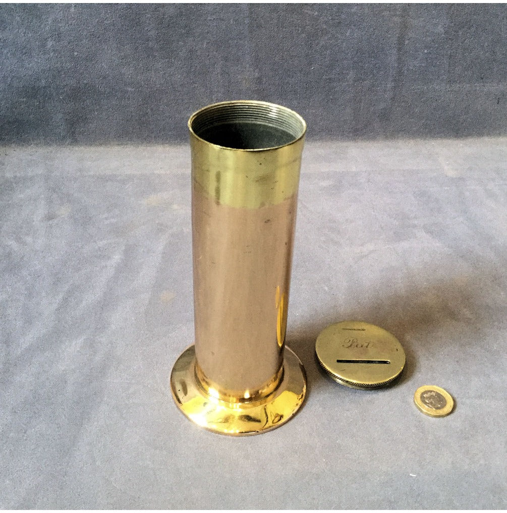Brass Tubular Money Box — view 2