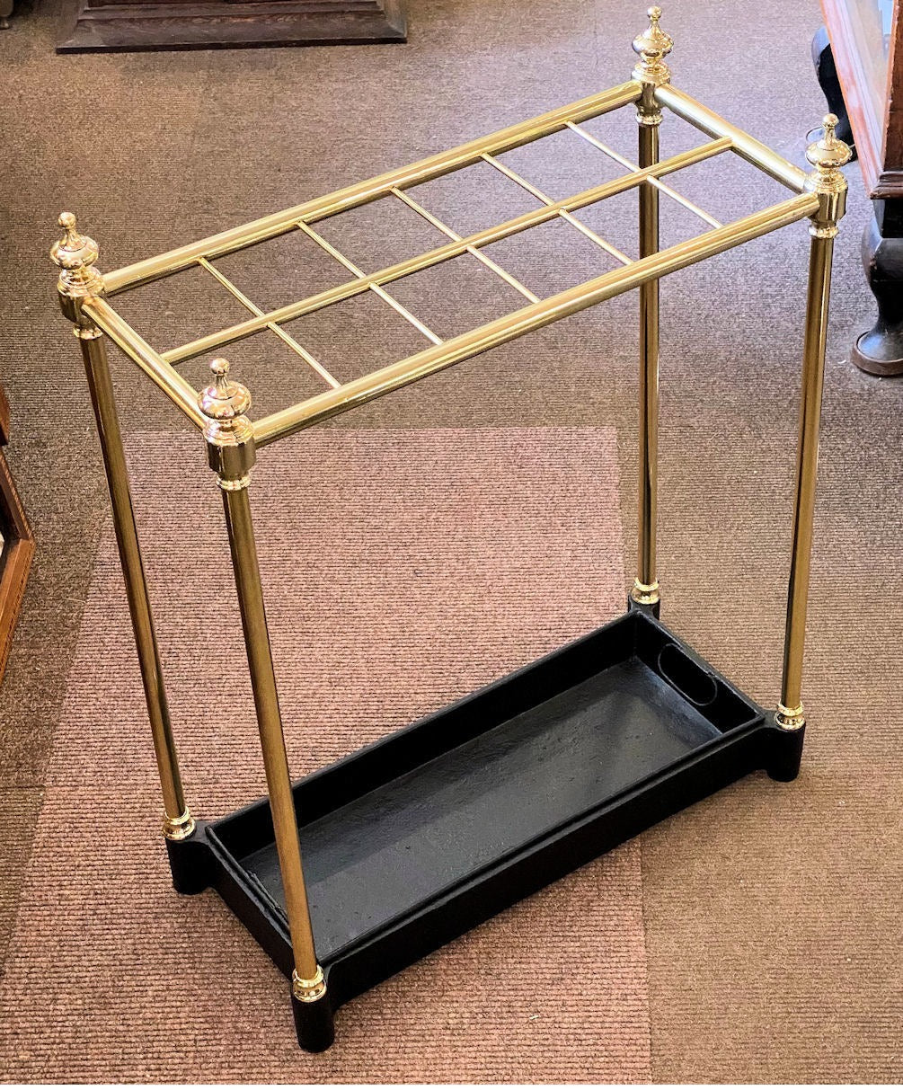 Brass Umbrella Stand with 12 Sections — Brass, late 19th century